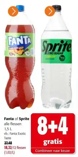 Colruyt Fanta of Sprite alle flessen aanbieding