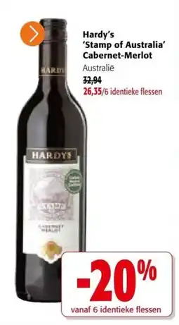 Colruyt Hardy's 'Stamp of Australia' Cabernet-Merlot aanbieding