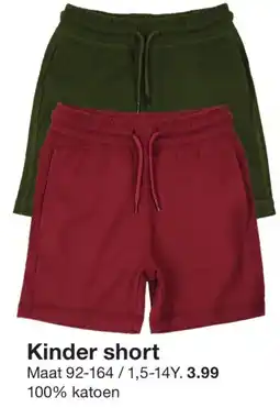 Zeeman Kinder short aanbieding