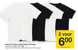 Zeeman Heren T-shirt ronde hals of V-hals aanbieding