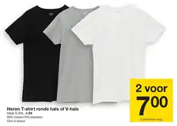 Zeeman Heren T-shirt ronde hals of V-hals aanbieding