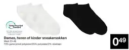 Zeeman Dames, heren of kinder sneakersokken aanbieding