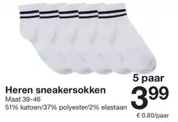 Zeeman Heren sneakersokken aanbieding