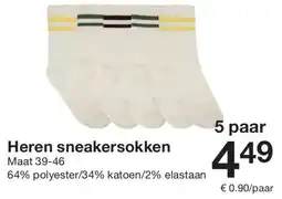 Zeeman Heren sneakersokken aanbieding