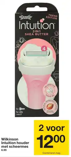 Zeeman Wilkinson Intuition houder met scheermes aanbieding