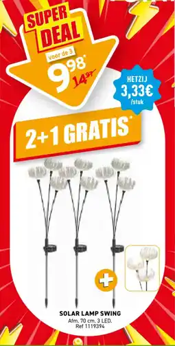 Trafic Solar lamp swing aanbieding
