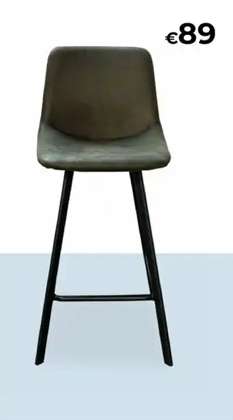 Modern dark grey metal bar stool