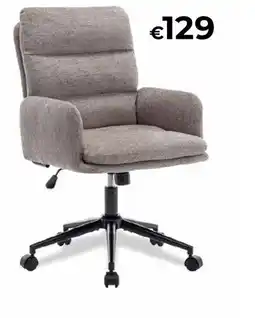 Euroshop Beliani constantia swivel office chair in light grey aanbieding