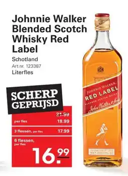 Sligro Johnnie walker blended scotch whisky red label aanbieding