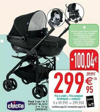 Cora Pack 3 en - in 1 sprint black aanbieding