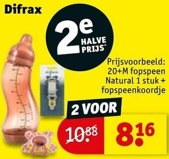 Kruidvat Fopspeen natural + fopspeenkoordje aanbieding