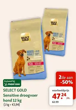 Maxi Zoo Select gold sensitive droogvoer hond aanbieding