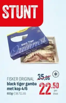 Horeca totaal Fisker original black tiger gamba met kop 4/6 aanbieding