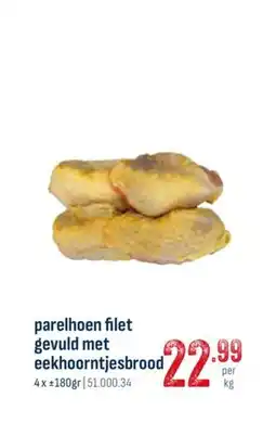 Horeca totaal Parelhoen filet gevuld met eekhoorntjesbrood aanbieding