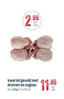 Horeca totaal Kwartel gevuld met druiven en cognac aanbieding