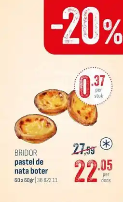 Horeca totaal Bridor pastel de nata boter aanbieding