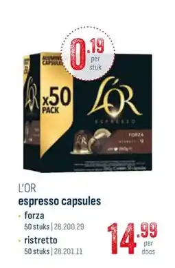 Horeca totaal L'or espresso capsules aanbieding