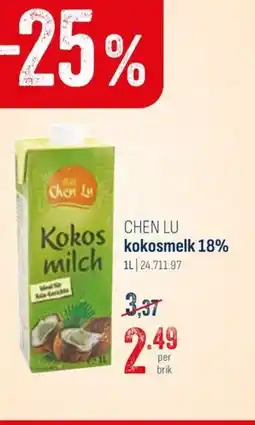 Horeca totaal Chen Lu kokosmelk 18% aanbieding