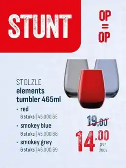 Horeca totaal STOLZLE elements tumbler aanbieding