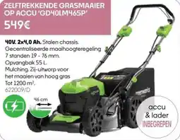 HandyHome Zelftrekkende grasmaaier op accu 'GD40LM465P' aanbieding
