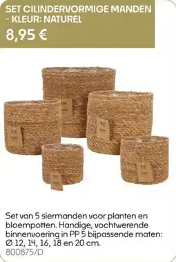 HandyHome Set cilindervormige manden aanbieding
