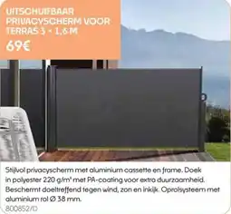 HandyHome Uitschuifbaar privacyscherm voor terras aanbieding