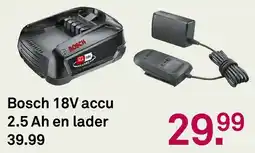 Karwei Bosch 18V accu 2.5 Ah en lader aanbieding