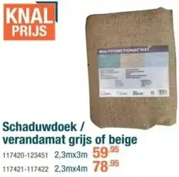 Cevo Schaduwdoek / verandamat grijs of beige aanbieding