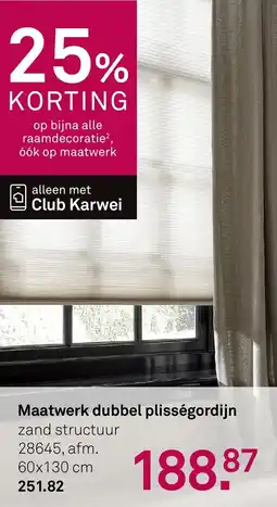 Karwei Maatwerk Dubbel Plisségordijn aanbieding