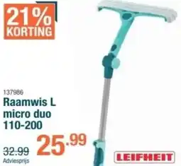 Cevo Leifheit Raamwis L micro duo 110-200 aanbieding