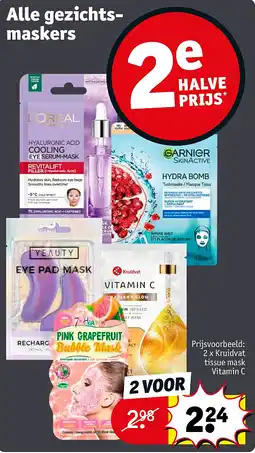 Kruidvat 2 x Kruidvat tissue mask Vitamin C aanbieding