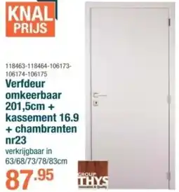 Cevo Verfdeur omkeerbaar 201,5cm + kassement 16.9 + chambranten nr23 aanbieding