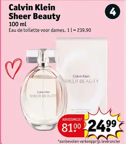 Kruidvat Calvin Klein Sheer Beauty aanbieding