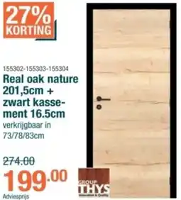 Cevo Real oak nature 201,5 cm + zwart kassement 16.5cm aanbieding