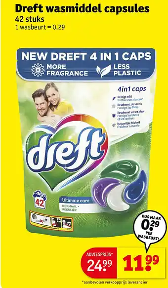 Kruidvat Dreft wasmiddel capsules aanbieding