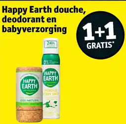 Kruidvat Happy Earth douche, deodorant en babyverzorging aanbieding