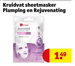 Kruidvat Kruidvat sheetmasker Plumping en Rejuvenating aanbieding