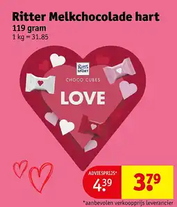Kruidvat Ritter Melkchocolade hart aanbieding