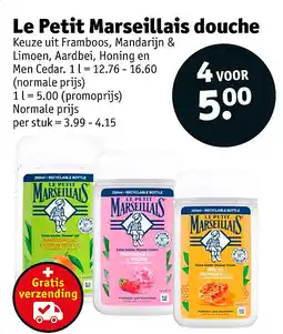 Kruidvat Le Petit Marseillais douche aanbieding