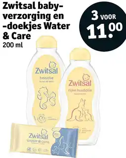 Kruidvat Zwitsal babyverzorging en -doekjes Water & Care aanbieding