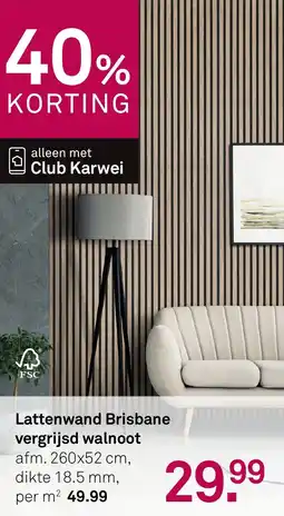 Karwei Lattenwand Brisbane vergrijsd walnoot aanbieding