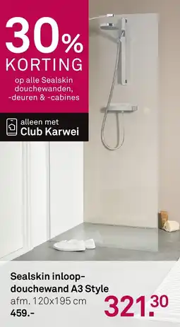 Karwei Sealskin inloopdouchewand A3 Style aanbieding