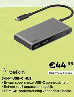 CompuDeals Belkin 5-in-1 USB-C HUB aanbieding