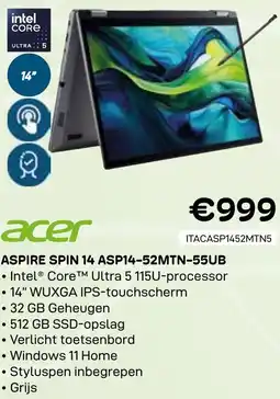 CompuDeals Acer Aspire spin 14 ASP14-52MTN-55UB aanbieding