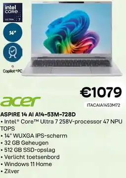 CompuDeals Acer Aspire 14 AI A14-53M-728D aanbieding