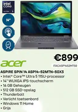CompuDeals Acer Aspire spin 14 ASP14-52MTN-50X3 aanbieding