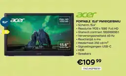 CompuDeals Acer Portable 15,6" PM161QB1BMIU aanbieding
