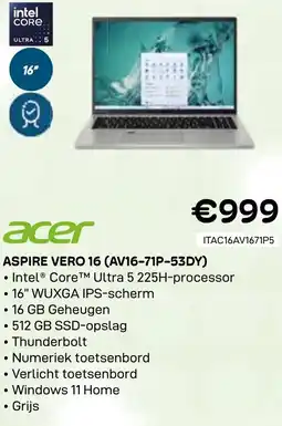 CompuDeals Acer Aspire vero 16 (AV16-71P-53DY) aanbieding