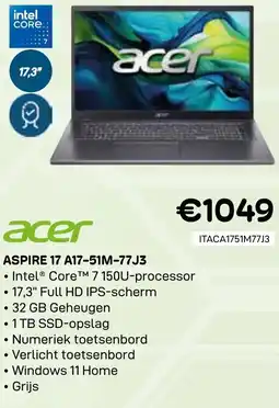 CompuDeals Acer Aspire 17 A17-51M-77J3 aanbieding