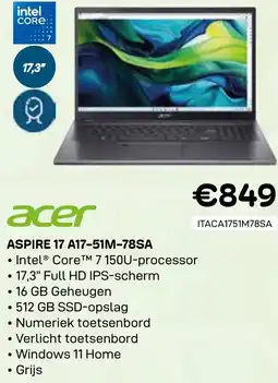CompuDeals Acer Aspire 17 A17-51M-78SA aanbieding
